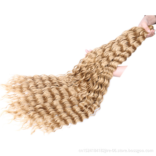 2021 new design Kaneka fiber deep wave crochet braiding hair bulk, different colors water loose deep curl braid in stock